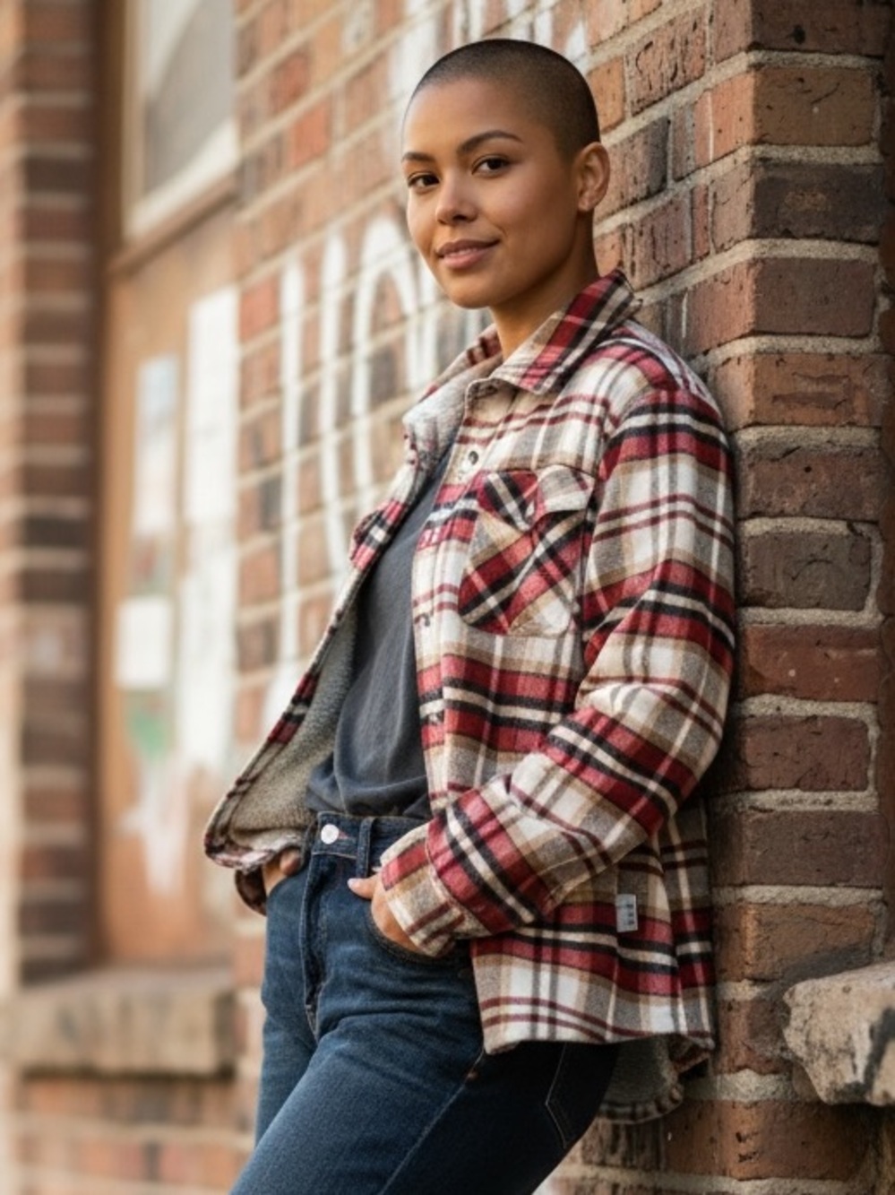Sage Collective Sherpa Lined Plaid Shacket